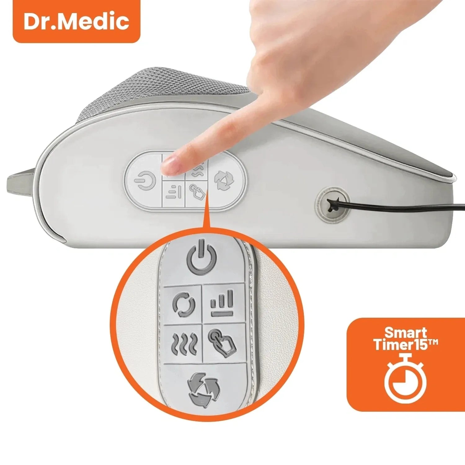 Dr.Medic Shiatsu masažinė pagalvė nugarai, kaklui ir kūnui su šildymo funkcija