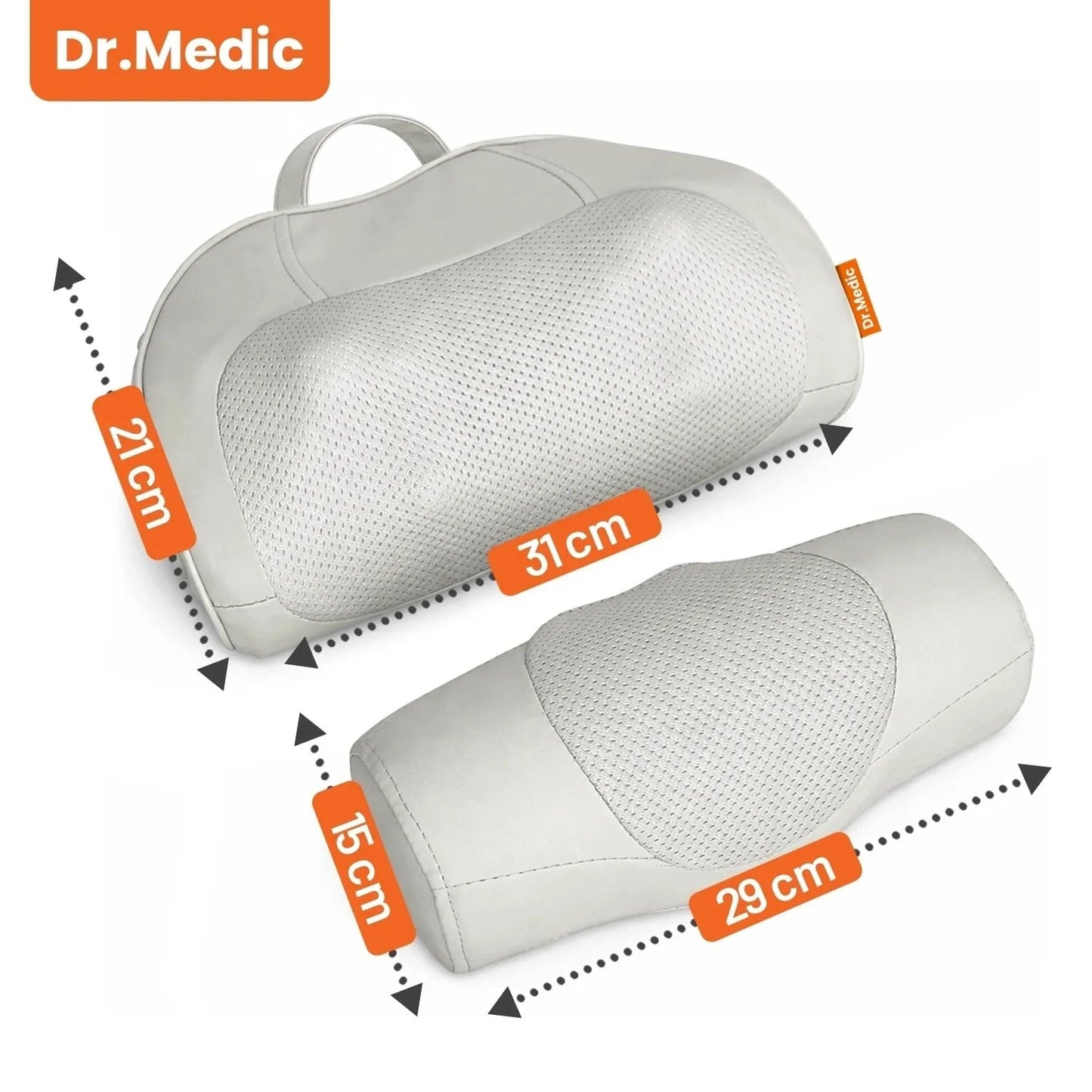 Dr.Medic Shiatsu masažinė pagalvė nugarai, kaklui ir kūnui su šildymo funkcija
