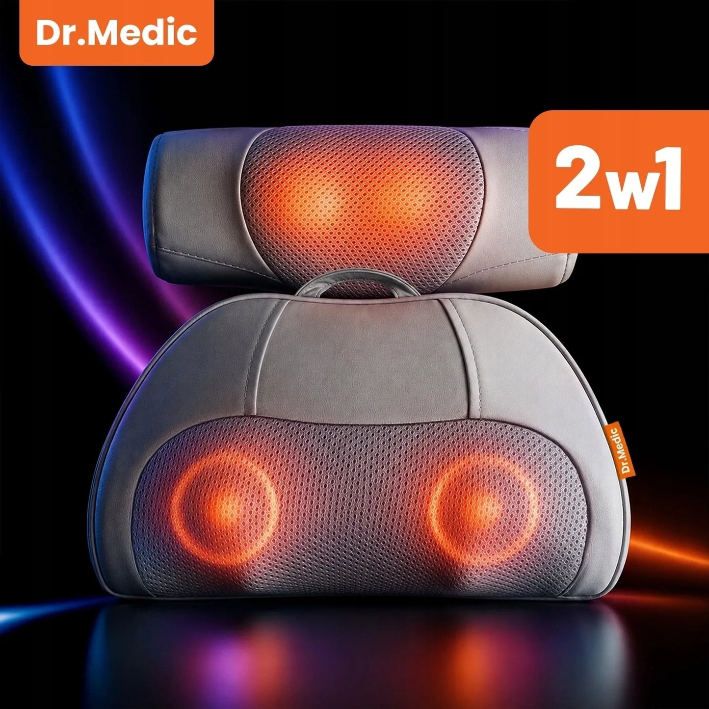 Dr.Medic Shiatsu masažinė pagalvė nugarai, kaklui ir kūnui su šildymo funkcija