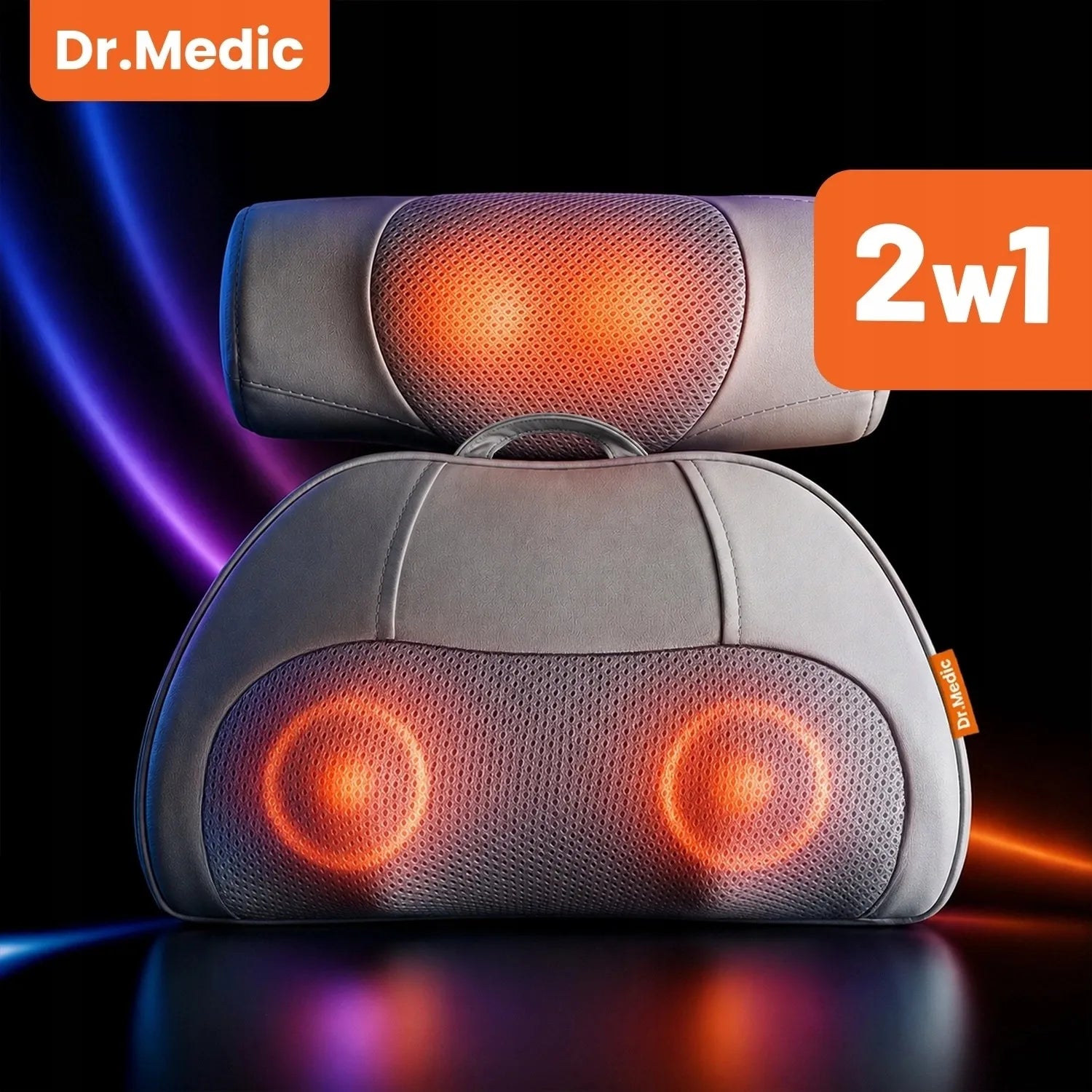 Dr.Medic Shiatsu masažinė pagalvė nugarai, kaklui ir kūnui su šildymo funkcija
