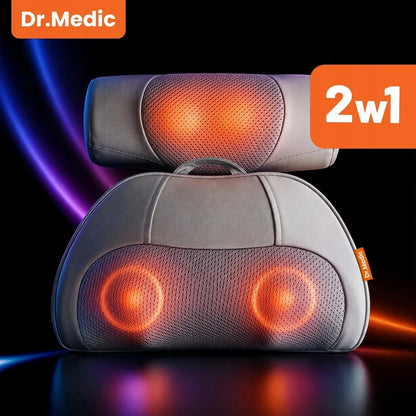 Dr.Medic Shiatsu masažinė pagalvė nugarai, kaklui ir kūnui su šildymo funkcija
