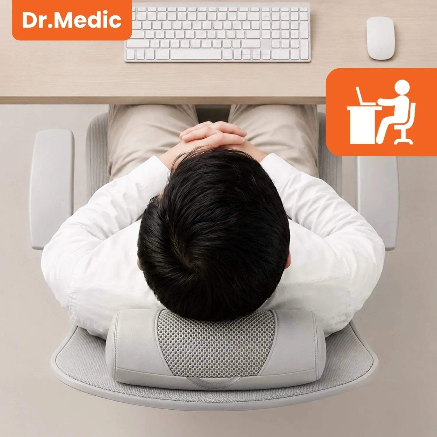 Dr.Medic Shiatsu masažinė pagalvė nugarai, kaklui ir kūnui su šildymo funkcija