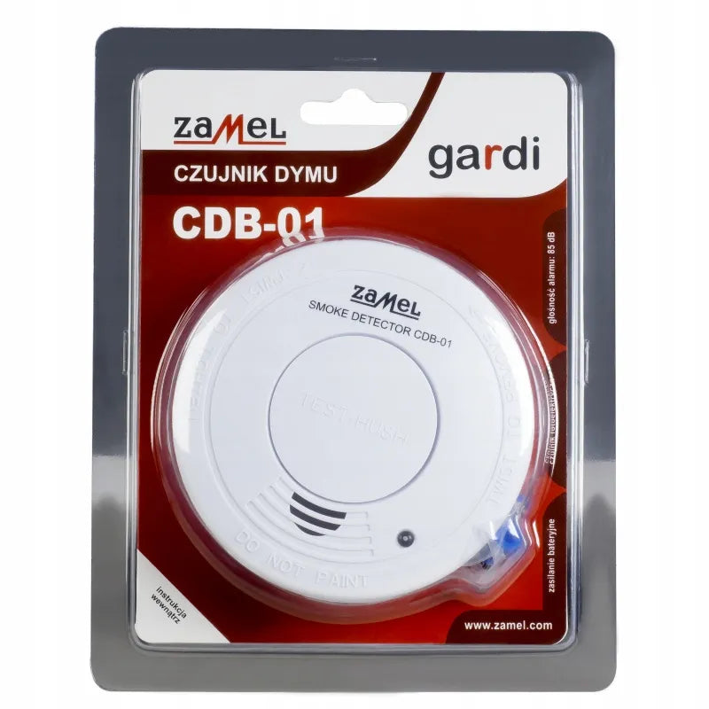 Dūmų detektorius su 9V baterija Zamel CDB-01, baltas