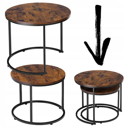 Dviejų lofto staliukų komplektas Galen Small Rustic