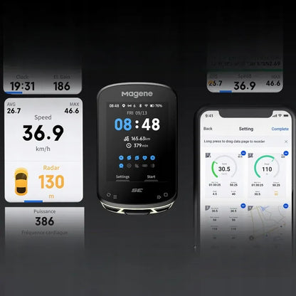 Dviračio kompiuteris GPS „WiFi Bluetooth 5.0 ANT+ MAGENE C506 SE“