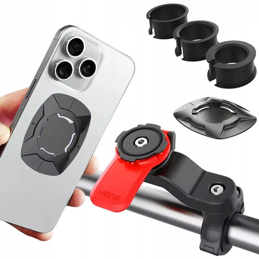 Dviračio telefono laikiklis, skirtas tvirtinti prie vairo, motorolerio, keturračio, su „Gear Lock“ technologija MTB