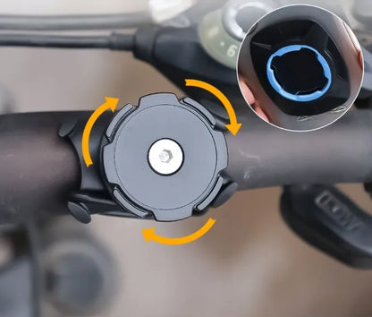 Dviračio telefono laikiklis, skirtas tvirtinti prie vairo, motorolerio, keturračio, su „Gear Lock“ technologija MTB
