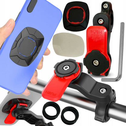 Dviračio telefono laikiklis, skirtas tvirtinti prie vairo, motorolerio, keturračio, su „Gear Lock“ technologija MTB