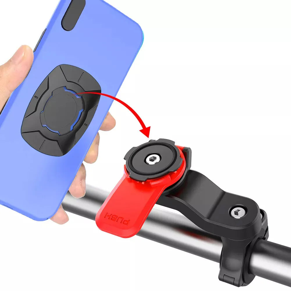 Dviračio telefono laikiklis, skirtas tvirtinti prie vairo, motorolerio, keturračio, su „Gear Lock“ technologija MTB