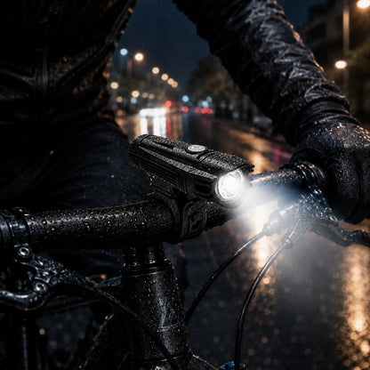 Dviračių žibintų komplektas BLOW BL-05 priekinis ir galinis LED USB vandeniui atsparus