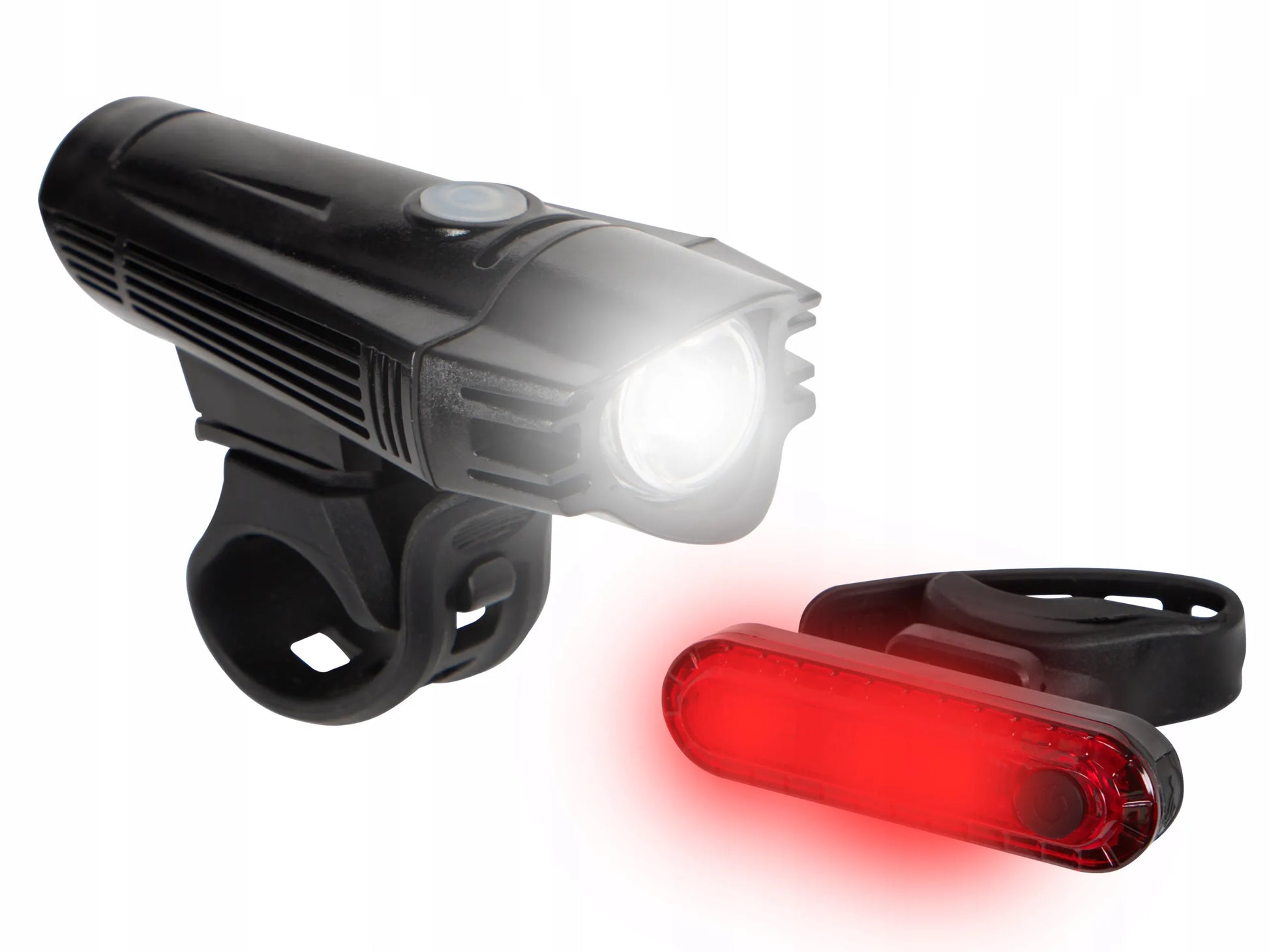Dviračių žibintų komplektas BLOW BL-05 priekinis ir galinis LED USB vandeniui atsparus