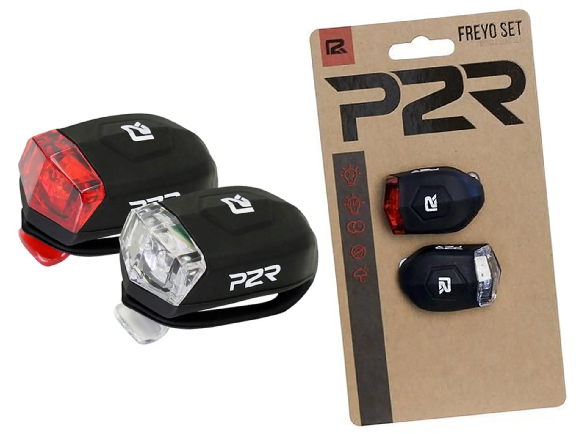 Dviračių žibintų komplektas P2R Freyo black
