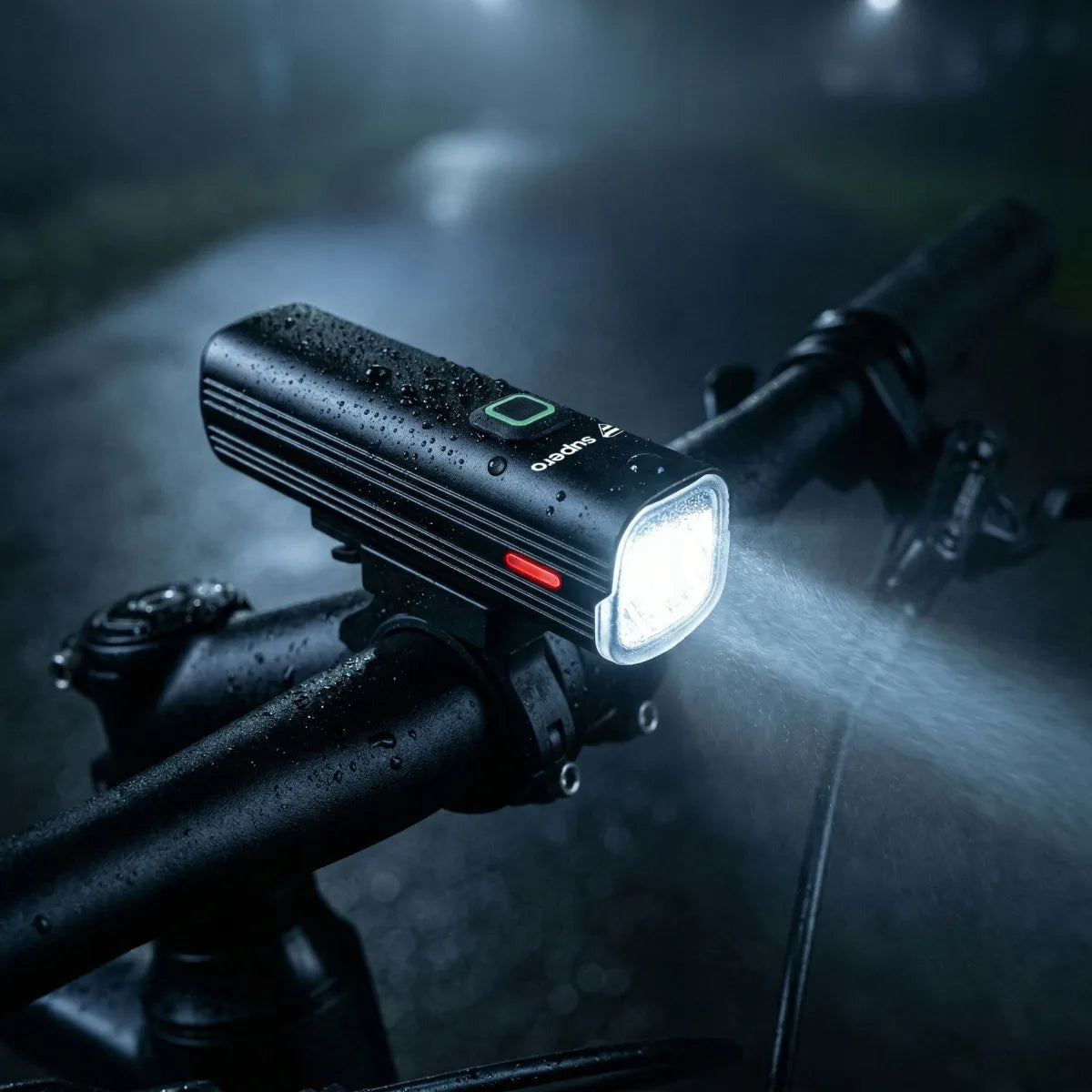 Dviratininko žibintų komplektas priekinis + galinis, 1000 lm, USB-C, IPX6, 4800 mAh