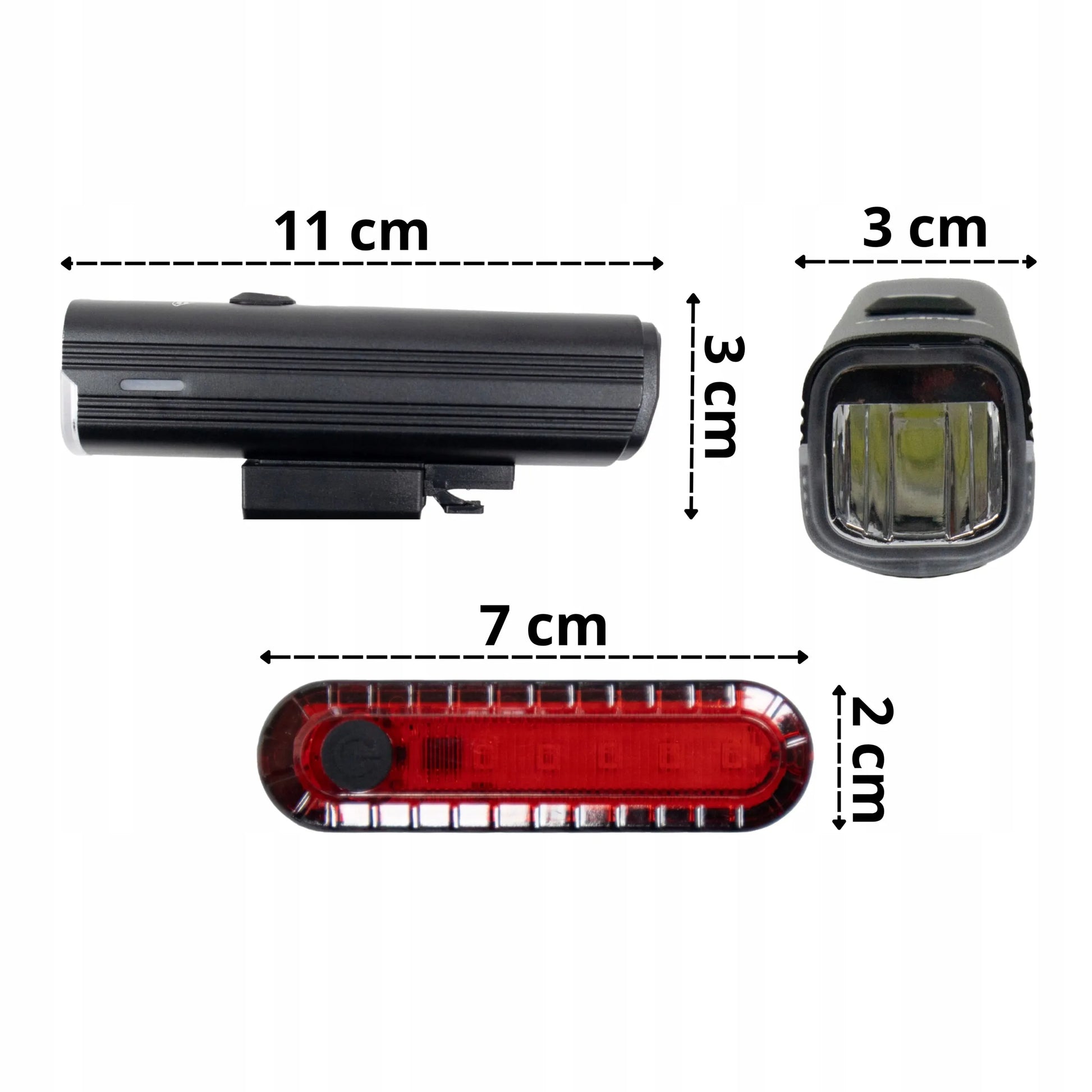 Dviratininko žibintų komplektas priekinis + galinis, 1000 lm, USB-C, IPX6, 4800 mAh