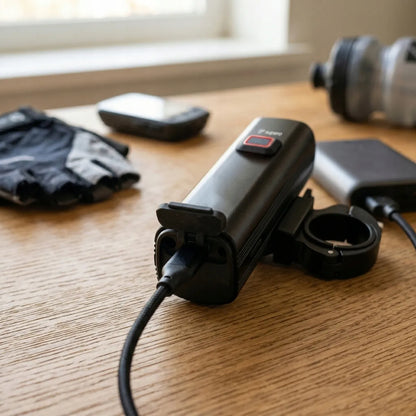 Dviratininko žibintų komplektas priekinis + galinis, 1000 lm, USB-C, IPX6, 4800 mAh