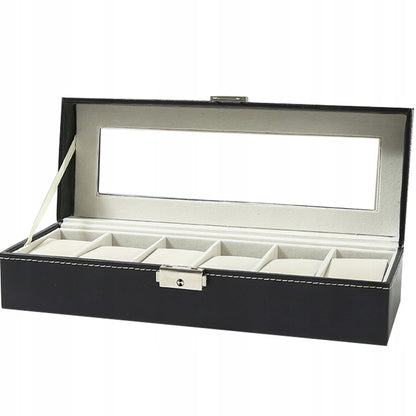 LAIKRODŽIŲ DĖŽUTĖ PAPUOŠALŲ ORGANIZATORIUS 6 SKYRIŲ JUODA STILINGA