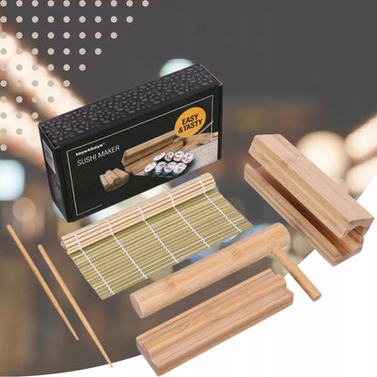 Startinis sushi rinkinys – lazdelės, kilimėlis, maker Bazooka, dovana