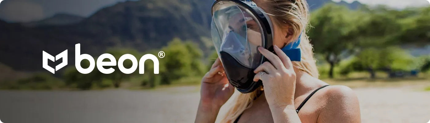 Beon Pro G2 pilno veido nardymo kaukė snorkelinimui L/XL - mėlyna