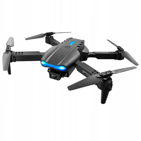 E99 dronas su 2 kameromis, „Wi-Fi“, aukščio palaikymu, kliūčių aptikimu, nuotolinio valdymo pultu ir dėklu