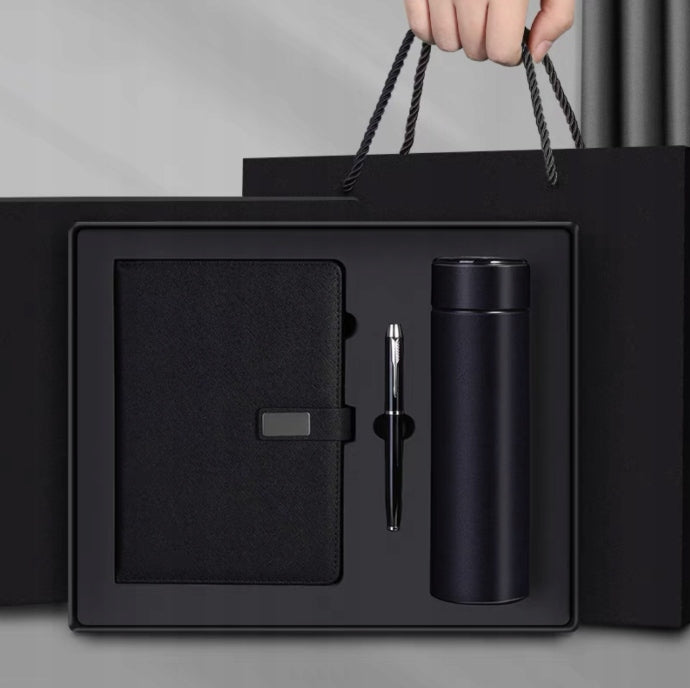 Dovanų rinkinys: Termosas su LED ekranėliu, rašiklis, užrašų knygelė. Dovana šventėms.