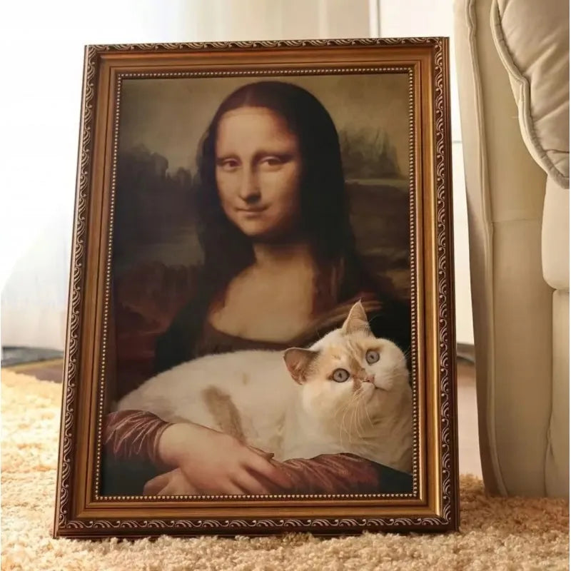 Ecarla žemas draskyklė-gultas katėms Mona Lisa dizaino, 60 cm