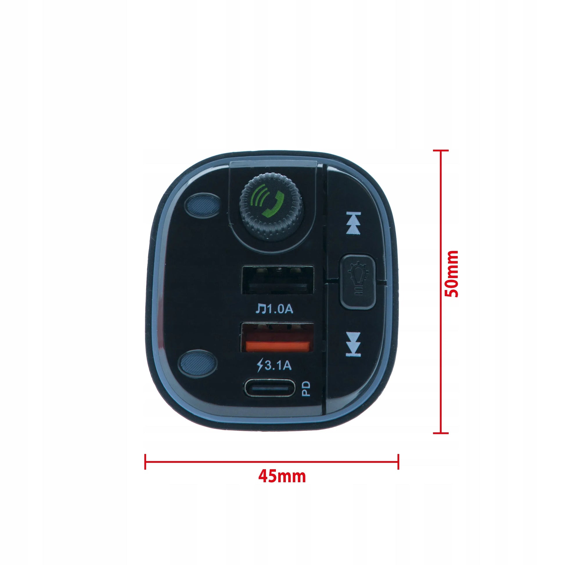 EinParts Automotive EPBTT02 FM siųstuvas, „Bluetooth“ imtuvas, USB-A ir USB-C automobilinis įkroviklis