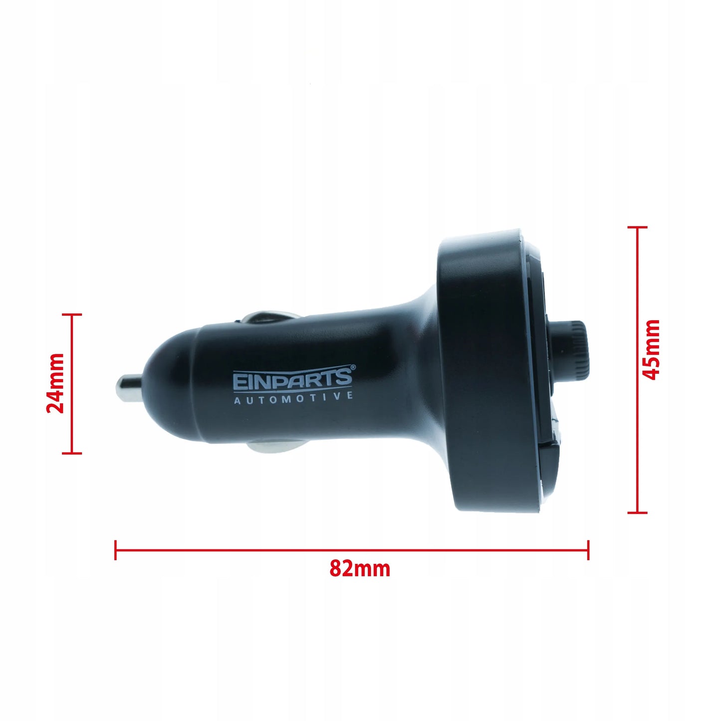 EinParts Automotive EPBTT02 FM siųstuvas, „Bluetooth“ imtuvas, USB-A ir USB-C automobilinis įkroviklis