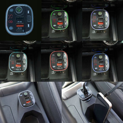 EinParts Automotive EPBTT02 FM siųstuvas, „Bluetooth“ imtuvas, USB-A ir USB-C automobilinis įkroviklis