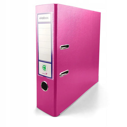 Ekobox A4 80 mm svirtinis segtuvas, rožinis, 5 vnt.