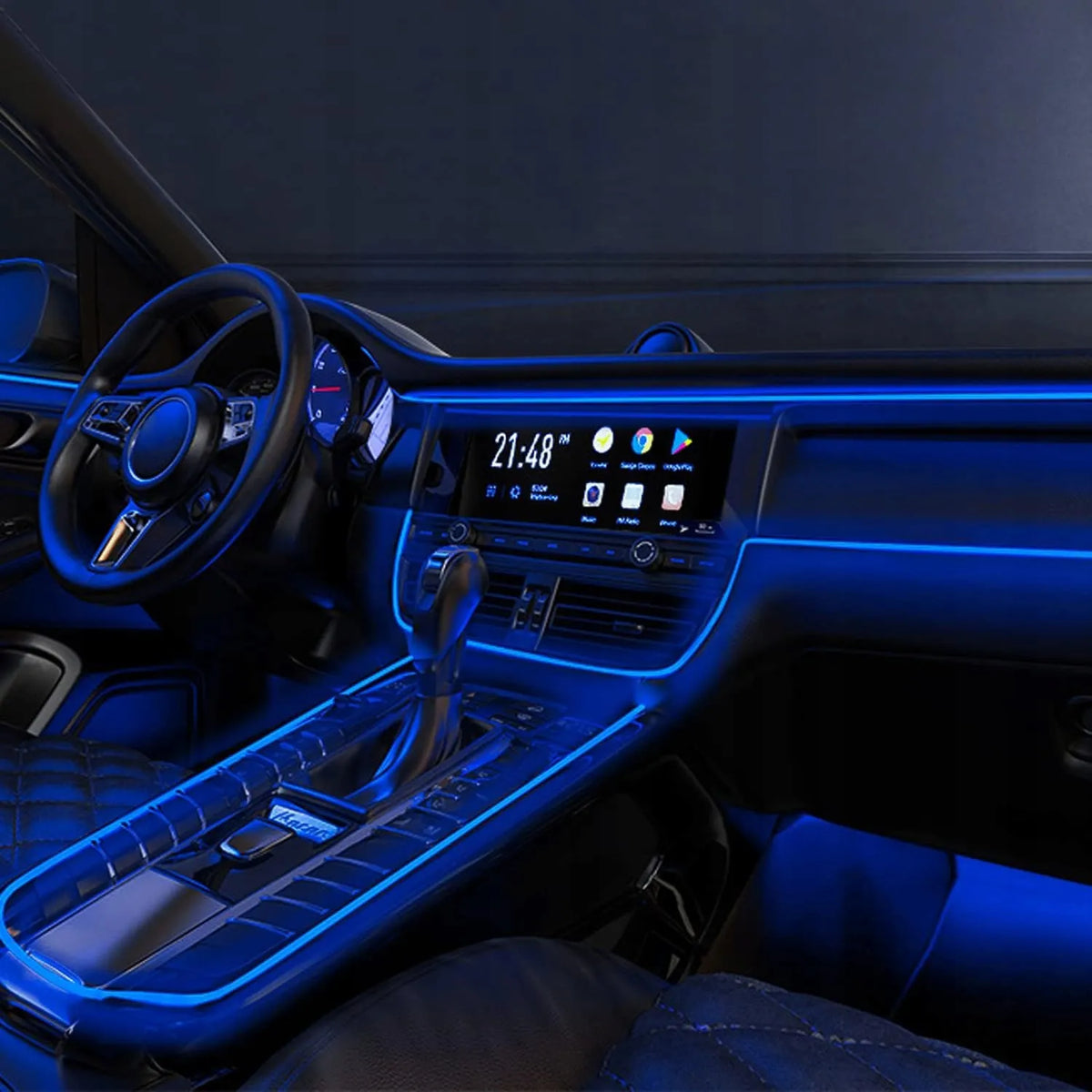 EL Wire LED RGB USB šviesolaidinis automobilio salono apšvietimas, 4 m