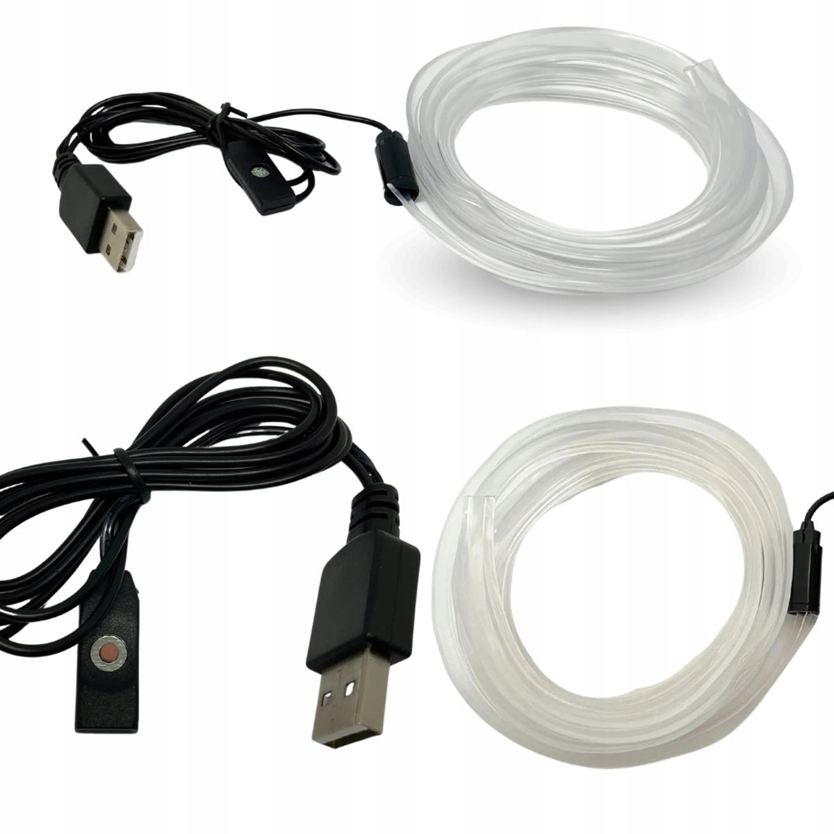 EL Wire LED RGB USB šviesolaidinis automobilio salono apšvietimas, 4 m