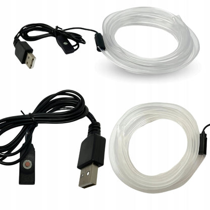 EL Wire LED RGB USB šviesolaidinis automobilio salono apšvietimas, 4 m