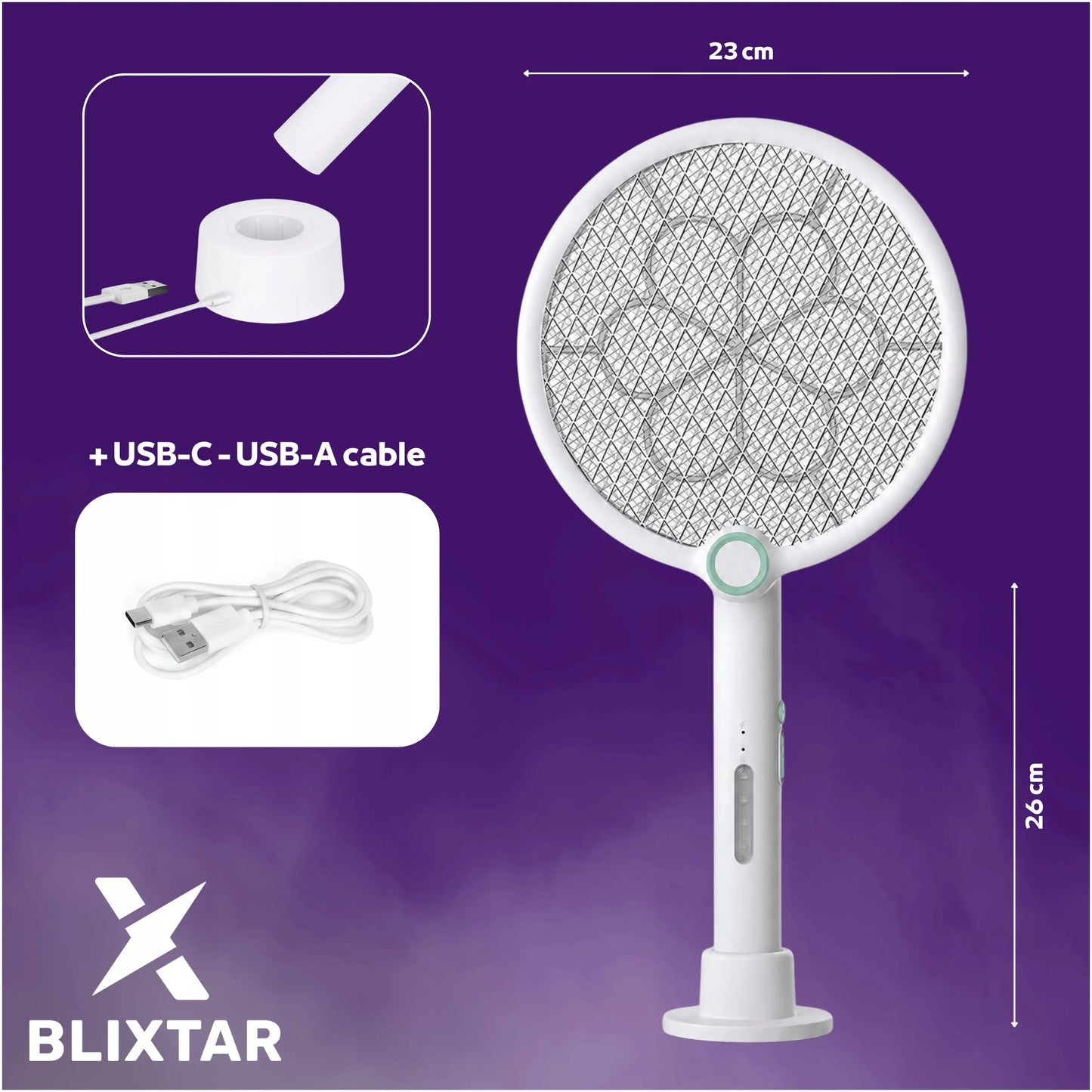 Elektrinė musgaudė nuo uodų ir vabzdžių, 2 viename LED spąstai