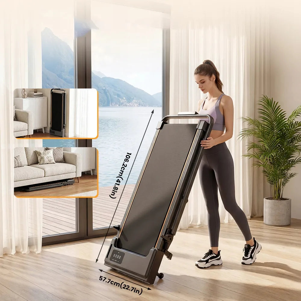 Elektrinis bėgimo takelis namams KZYNTH 2-in-1 1–12 km/h, LED ekranas, tylus veikimas, 120 kg