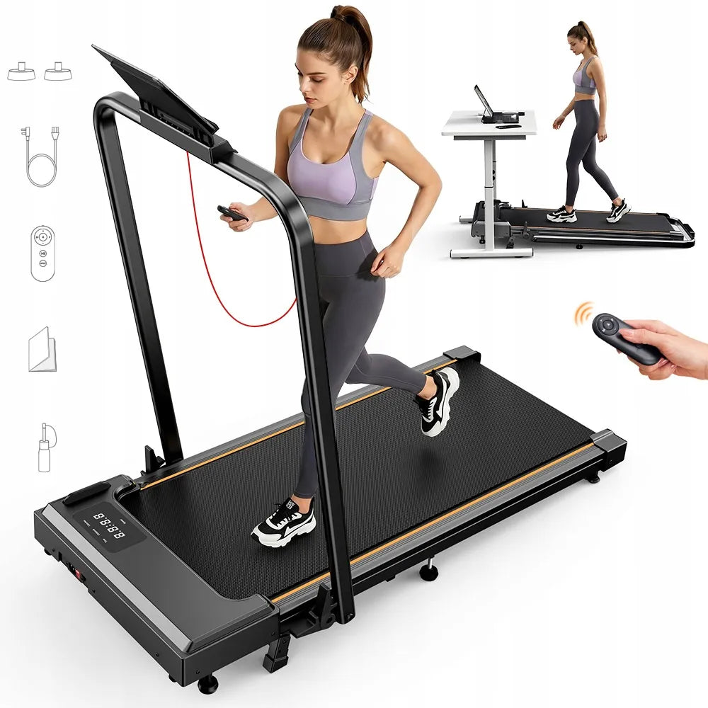 Elektrinis bėgimo takelis namams KZYNTH 2-in-1 1–12 km/h, LED ekranas, tylus veikimas, 120 kg