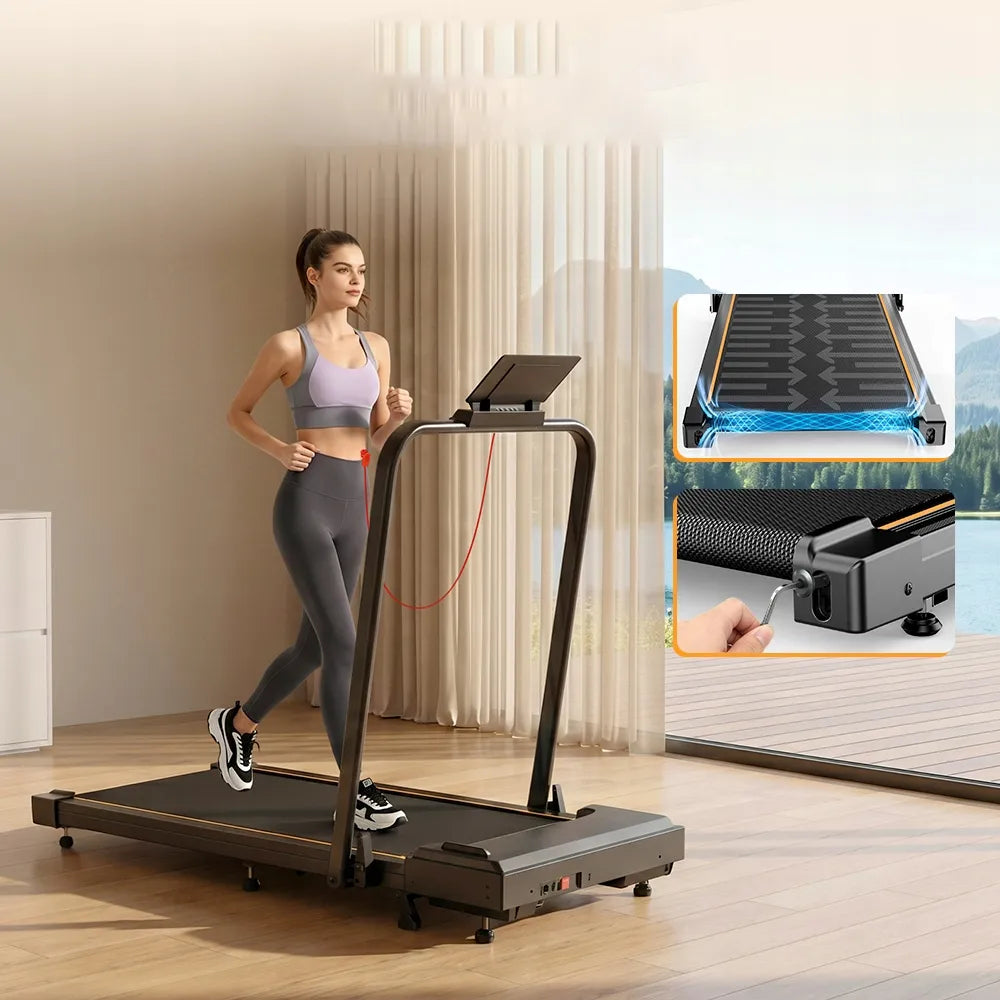 Elektrinis bėgimo takelis namams KZYNTH 2-in-1 1–12 km/h, LED ekranas, tylus veikimas, 120 kg