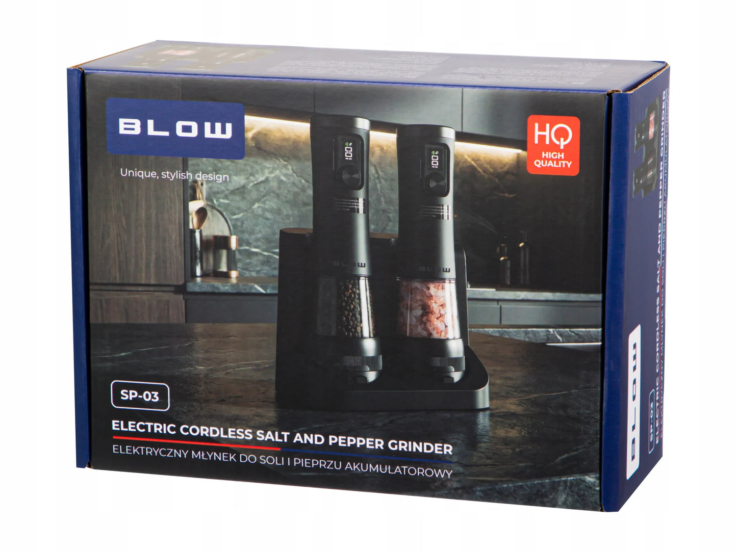 Elektrinis druskos ir pipirų malūnėlių rinkinys BLOW, USB-C, 2 vnt.