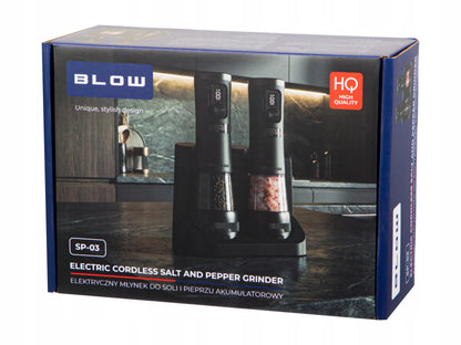 Elektrinis druskos ir pipirų malūnėlių rinkinys BLOW, USB-C, 2 vnt.