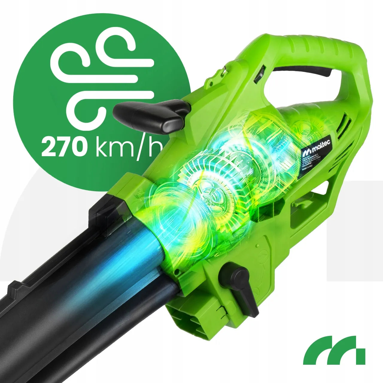 Elektrinis lapų pūstuvas Maltec MasterBlow3500W, lapų siurblys ir smulkintuvas 3500W, 270 km/val.