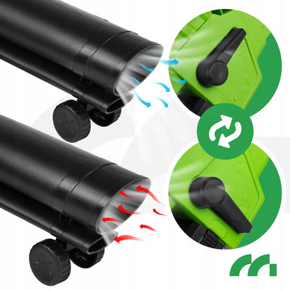 Elektrinis lapų pūstuvas Maltec MasterBlow3500W, lapų siurblys ir smulkintuvas 3500W, 270 km/val.
