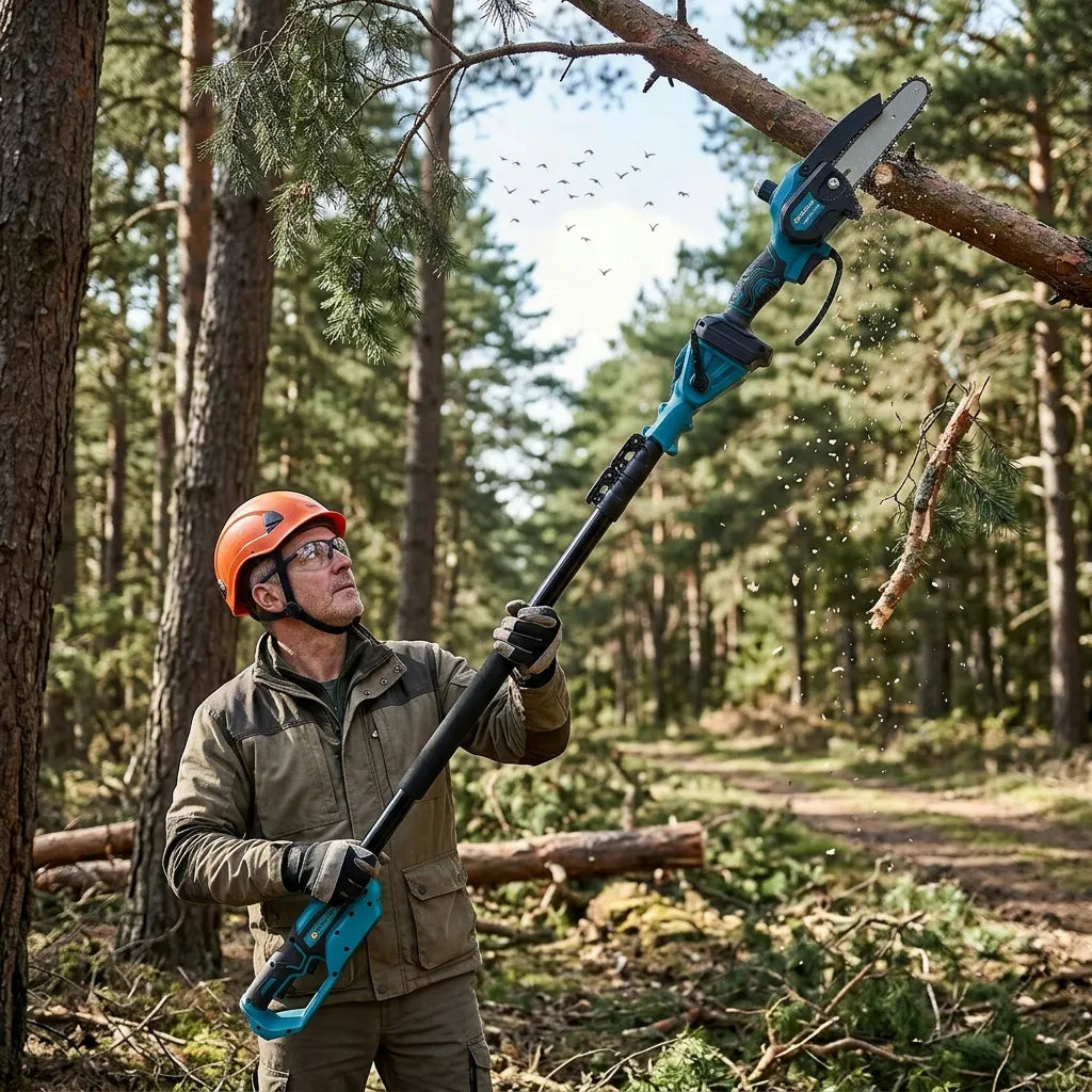 Elektrinis pjūklas, sekatorius ir teleskopinis kotas 200 cm, sodo rinkinys 800 W