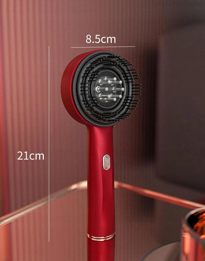 Elektrinis plaukų ir galvos odos masažuojantis šepetys su raudonos šviesos terapija