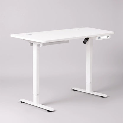 Elektrinis reguliuojamo aukščio stalas „Boste“ 120 × 60 cm su MDF stalviršiu ir greituoju įkrovimu