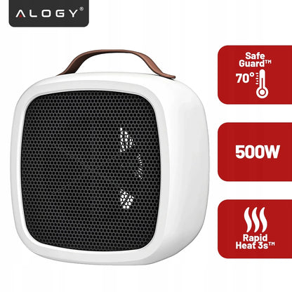 Elektrinis šildytuvas ventiliatorinis mini 500W baltas