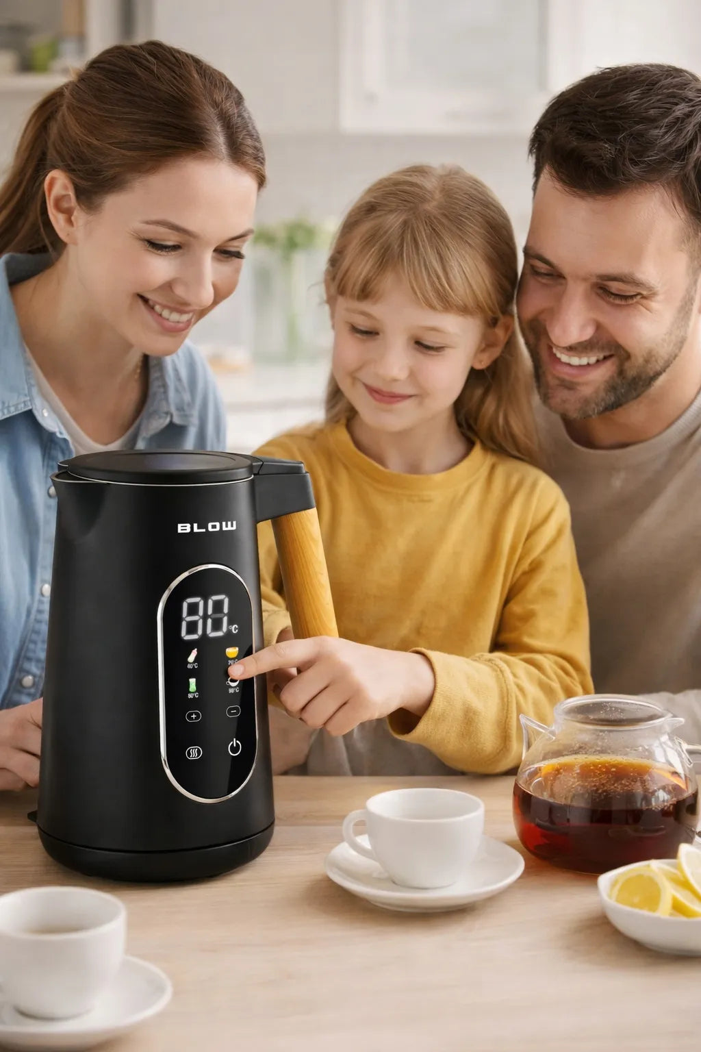 Elektrinis virdulys BLOW, juodas, 2500W, 1,7l, belaidis, temperatūros reguliavimas