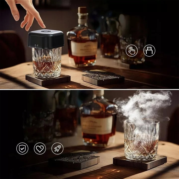 ELEKTRINIS WHISKY SMOKER RŪKYMO RINKINYS SU GĖRIMŲ ĮRANKIAIS 6SKONIAI
