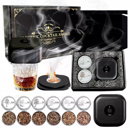 ELEKTRINIS WHISKY SMOKER RŪKYMO RINKINYS SU GĖRIMŲ ĮRANKIAIS 6SKONIAI