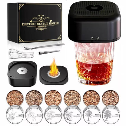 ELEKTRINIS WHISKY SMOKER RŪKYMO RINKINYS SU GĖRIMŲ ĮRANKIAIS 6SKONIAI