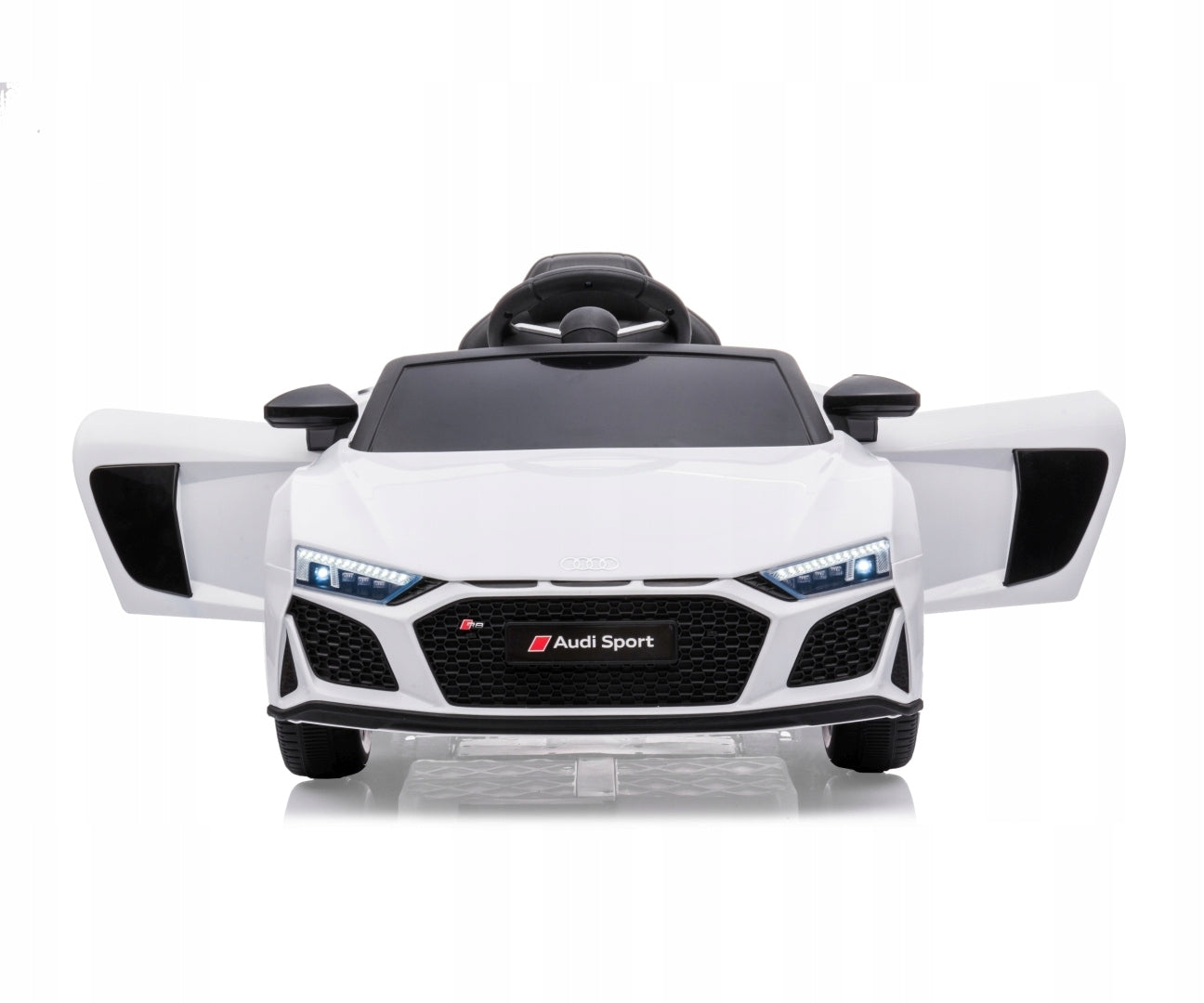 Elektromobilis AUDI R8 SPYDER baltas su baterija, garsais