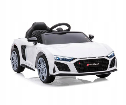 Elektromobilis AUDI R8 SPYDER baltas su baterija, garsais